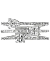 Forever Grown Diamonds Lab Grown Diamond Multi-Row Mini Cluster Ring (1/2 ct. t.w.) in Sterling Silver