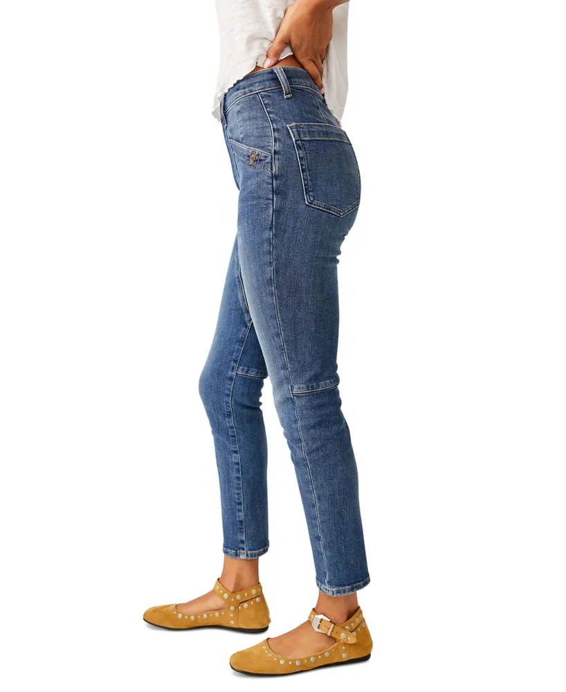 Free People Women's Beacon Mid-Rise Slim Crop Jeans