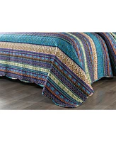 MarCielo 3 Pcs Bohemian Boho Quilt Bedspread Set B011