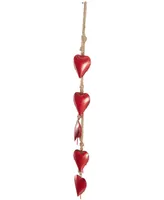 Rosemary Lane Metal Heart Decorative Bell with Jute Hanging Rope, 4" x 2" x 35"