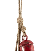 Rosemary Lane Metal Tibetan Inspired Decorative Cow Bell with Jute Hanging Rope
