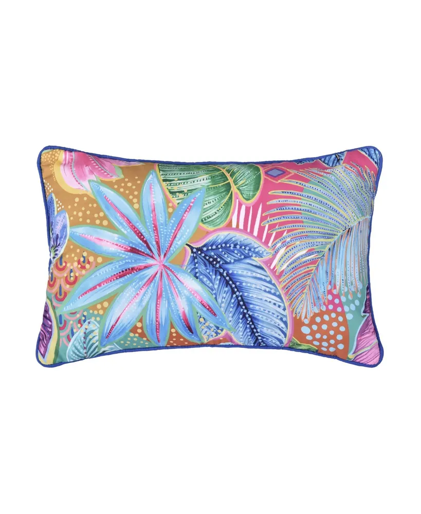 J by J Queen Hanalei Tropical Quilted Decorative Pillow, 12" x 20"