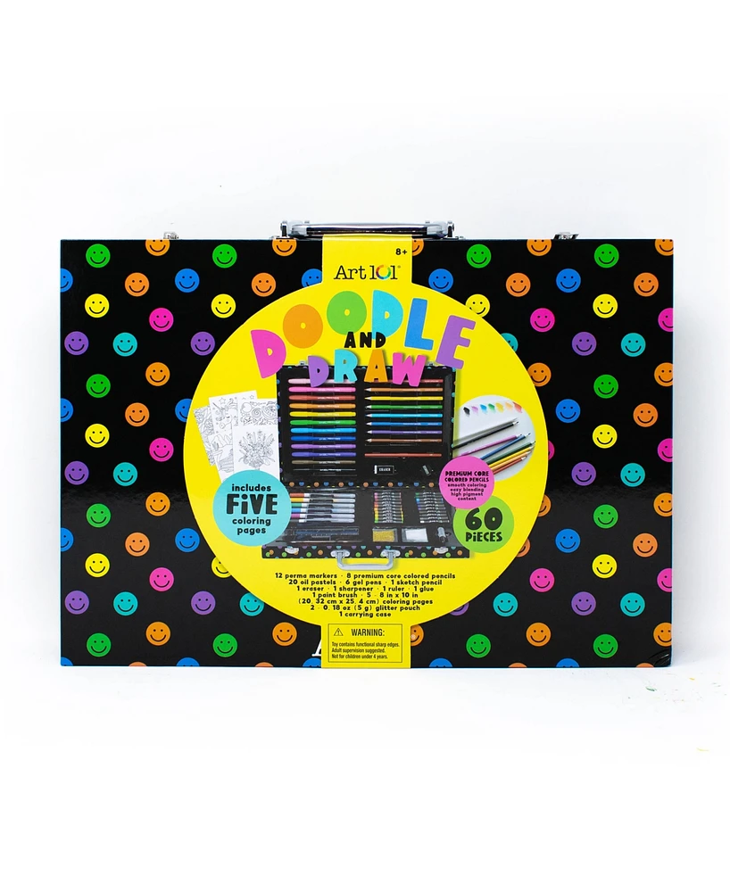 Art 101 Doodle Draw Art Set, 60 Pieces