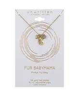 Unwritten Cubic Zirconia Paw and 14K Gold Flash-Plated Always My Baby and Heart Pendant Necklace