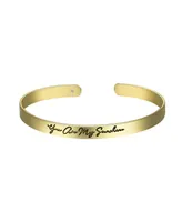 Unwritten 14K Gold Flash-Plated You Are My Sunshine Cuff Bracelet