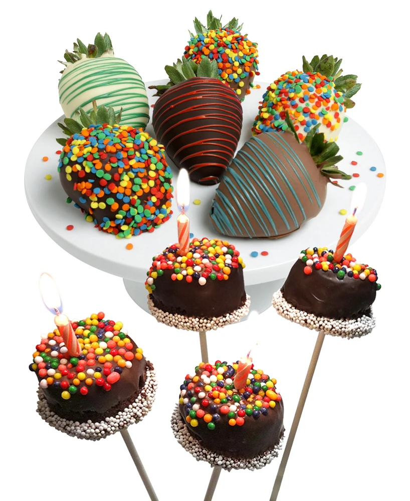 Chocolate Covered Company Celebration Belgian Chocolate Covered Strawberries and Brownie Pops