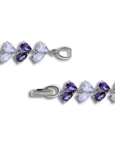 Macy's Cubic Zirconia Purple Clear Alternate Link Bracelet