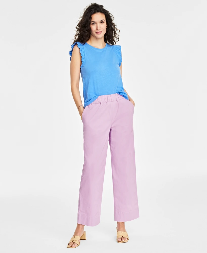 On 34th Women's Flutter-Sleeve Crewneck T-Shirt, Created for Macy's