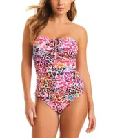 Jessica Simpson Printed Bandeau Tankini Bikini Bottom