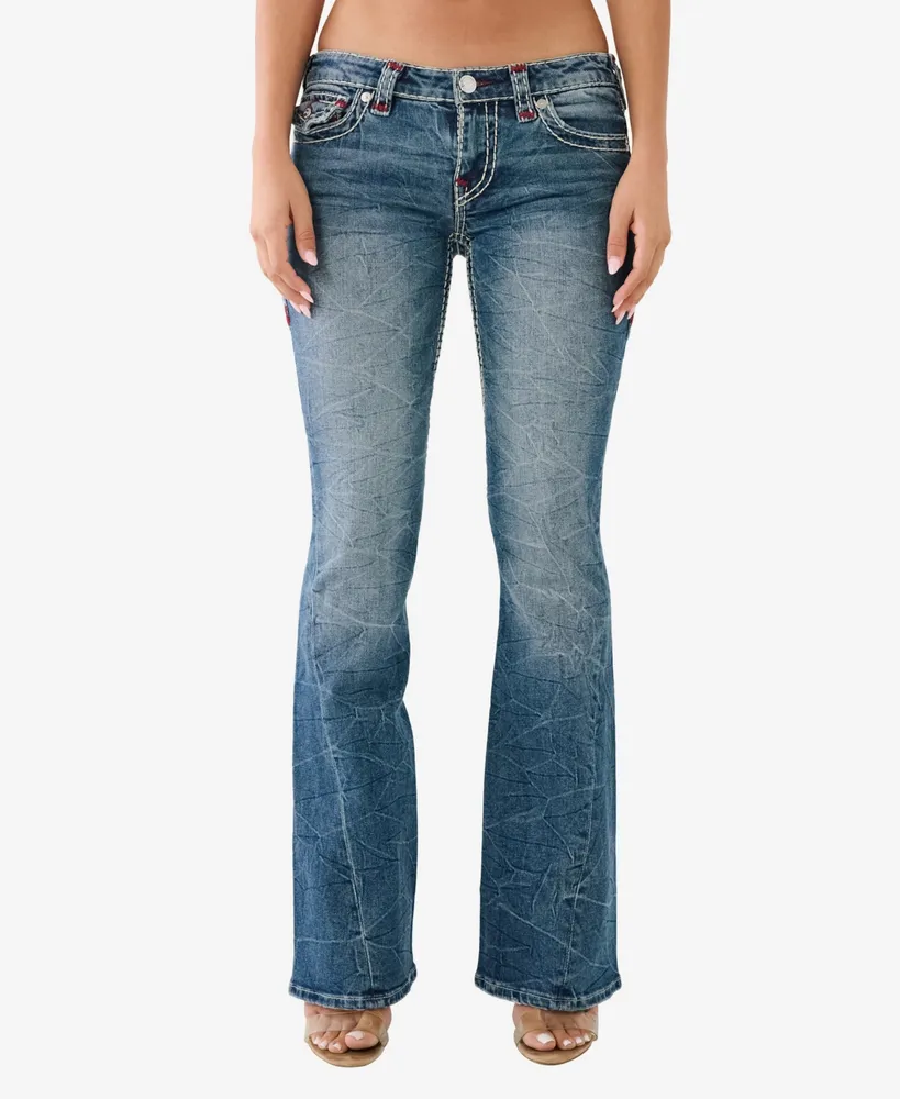 True Religion Women's Joey Low Rise Super T Flare Jeans