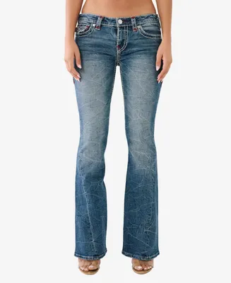 True Religion Women's Joey Low Rise Super T Flare Jeans