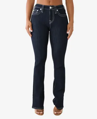 True Religion Women's Becca No Flap Curvy Yoke Boot Cut Jeans
