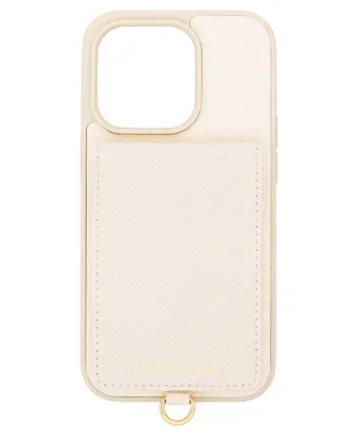 Anne Klein Women's Ivory Saffiano Leather iPhone 13 and 14 Case