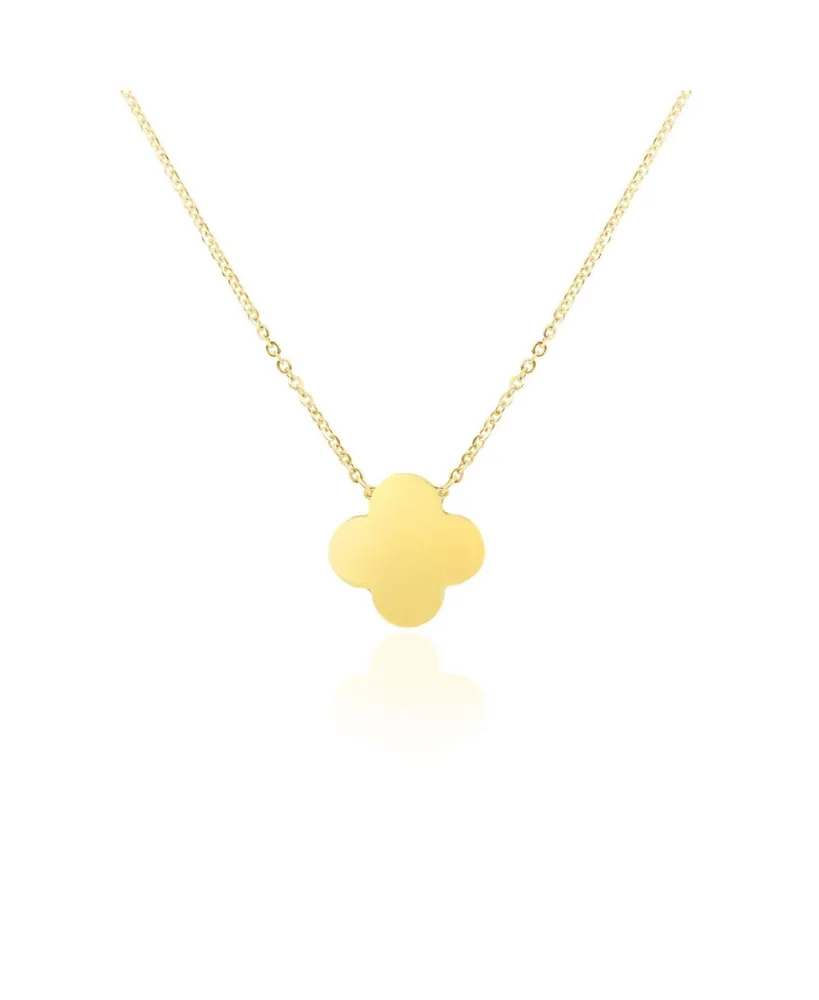 The Lovery Extra Large Gold Single Clover Necklace 14K Gold