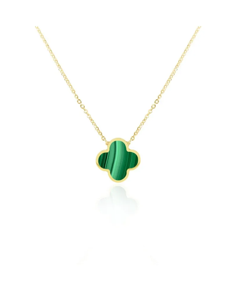 Four Leaf Clover Malachite Pendant Necklace Sterling Silver - Karina  Constantine – Karina Constantine Store