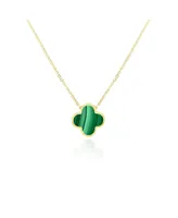 The Lovery Extra Large Malachite Single Clover Necklace