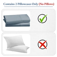 Luxury 800 Thread Count 2 Standard Pillowcases, 100% Cotton Sateen, Soft, Smooth & Thick, Fits Queen Pillows by California Design Den