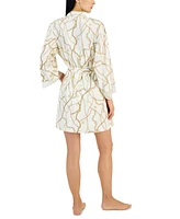 I.n.c. International Concepts Women's Lace-Trim Stretch Satin Robe, Created for Macy's