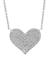 Effy Diamond Pave Heart 14" Pendant Necklace (1/3 ct. t.w.) in Sterling Silver