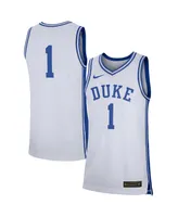 Men's Nike #1 White Duke Blue Devils Replica Jersey