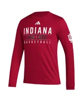 Men's adidas Crimson Indiana Hoosiers Practice Basketball Pregame Aeroready Long Sleeve T-shirt