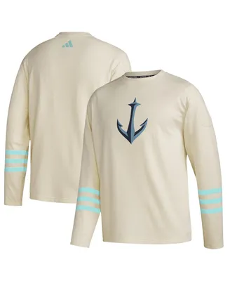 Men's adidas Khaki Seattle Kraken Aeroready Pullover Sweater