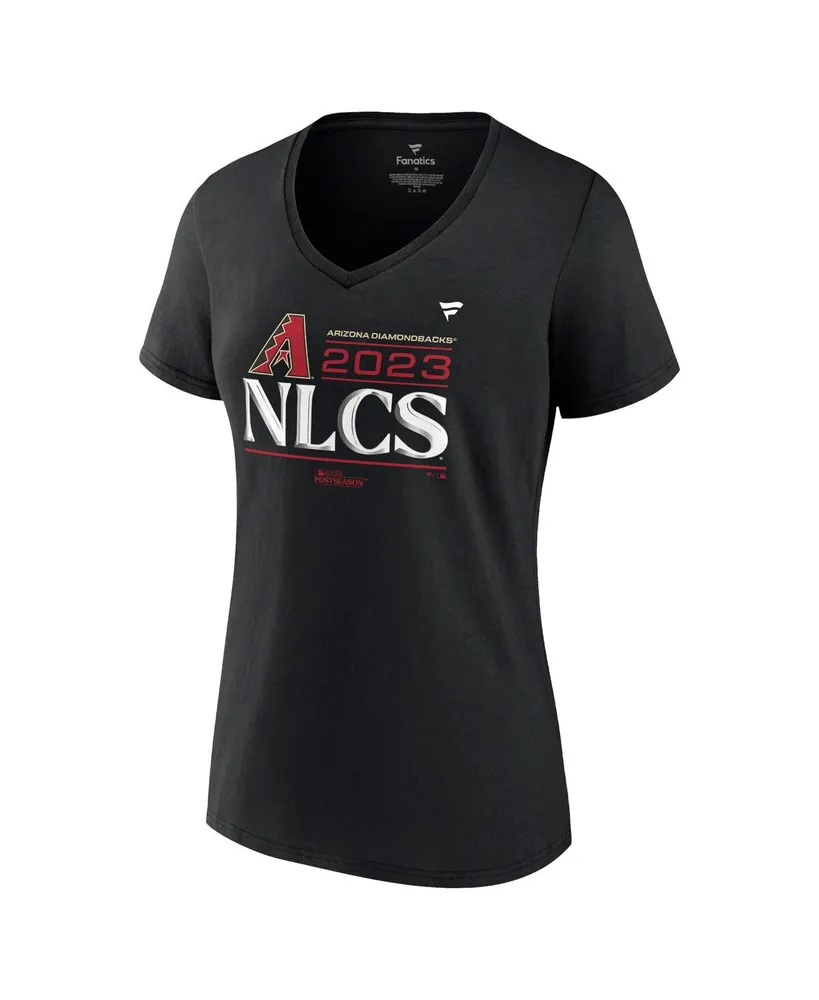 Women's Fanatics Black Arizona Diamondbacks 2023 Division Series Winner Locker Room V-Neck T-shirt