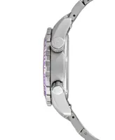 Abingdon Co. Women's Marina Diver's Multifunctional Titanium Bracelet & White Silicone Strap Watch 40mm