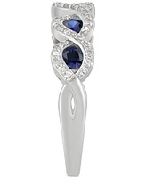 Emerald (5/8 ct. t.w.) & Diamond (1/4 ct. t.w.) Infinity Ring in 14k White Gold (Also in Ruby & Sapphire)