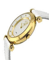 GV2 by Gevril Women's Lombardy White Leather Watch 36mm