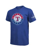 Men's Majestic Threads Marcus Semien Royal Texas Rangers 2023 World Series Champions Name and Number T-shirt