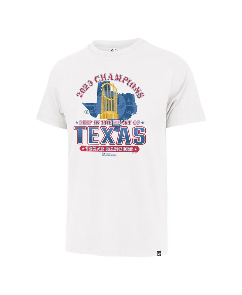 Men's '47 Brand White Texas Rangers 2023 World Series Champions Local Playoff Franklin T-shirt