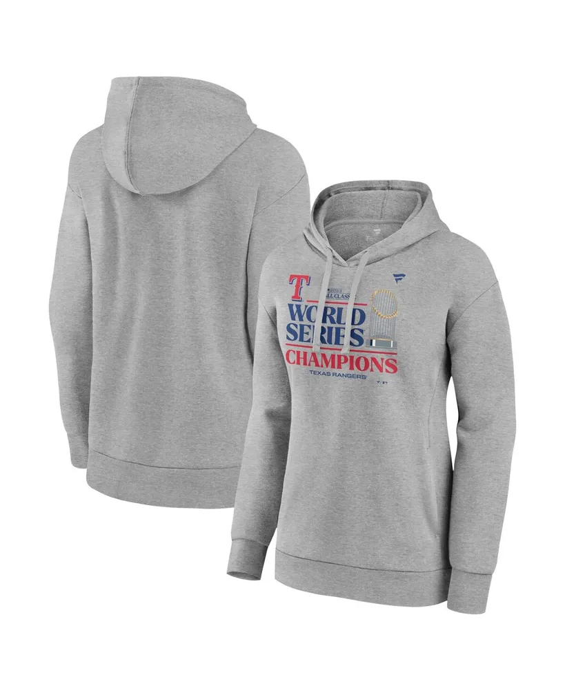 Women's Fanatics Heather Gray Texas Rangers 2023 World Series Champions Locker Room Plus Pullover Hoodie