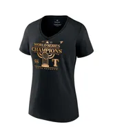 Women's Fanatics Black Texas Rangers 2023 World Series Champions Parade V-Neck T-shirt