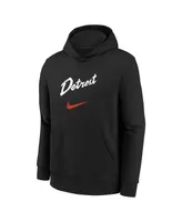 Big Boys Nike Black Detroit Pistons 2023/24 City Edition Essential Pullover Hoodie