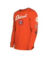 Men's New Era Orange Detroit Pistons 2023/24 City Edition Long Sleeve T-shirt