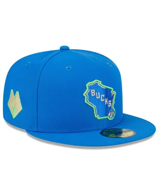 Men's New Era Blue Milwaukee Bucks 2023/24 City Edition Alternate 59FIFTY Fitted Hat