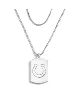 Women's Wear by Erin Andrews x Baublebar Indianapolis Colts Silver-Tone Dog Tag Necklace - Silver