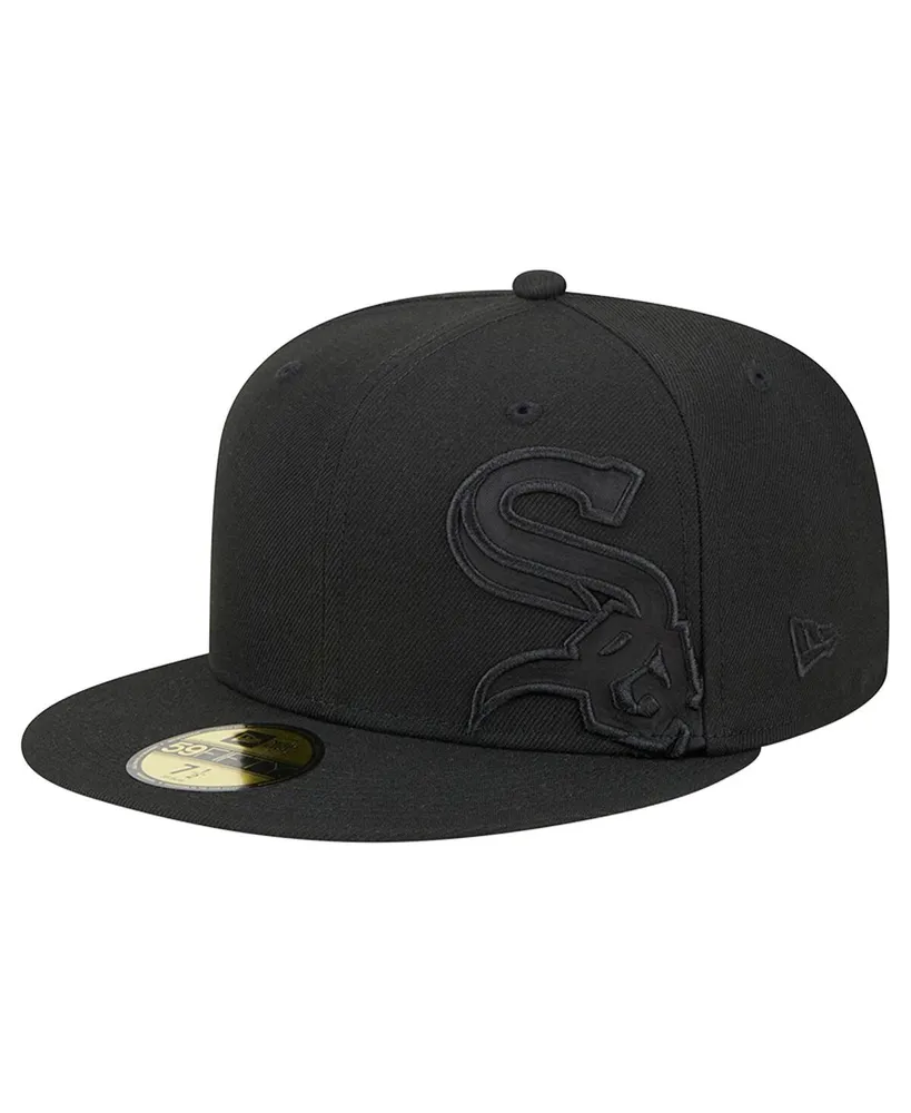 Men's New Era Black Chicago White Sox Satin Peek 59FIFTY Fitted Hat