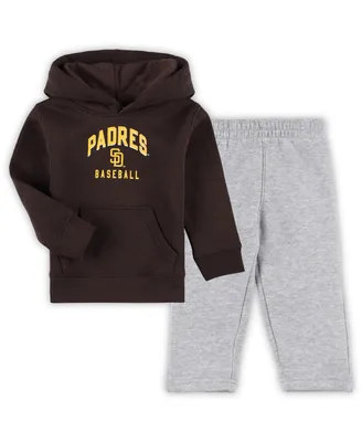 Toddler Boys and Girls Brown, Gray San Diego Padres Play-By-Play Pullover Fleece Hoodie Pants Set