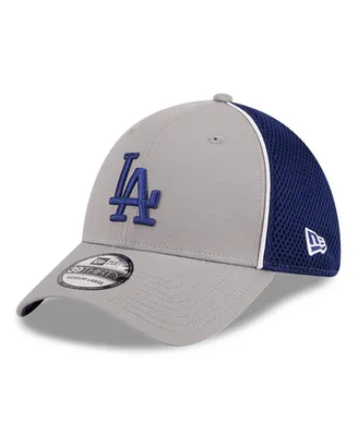 Men's New Era Gray Los Angeles Dodgers Pipe 39THIRTY Flex Hat