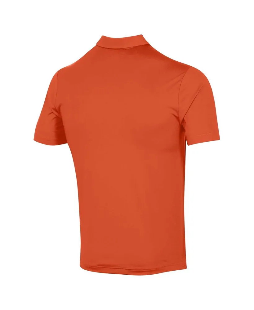 Men's Under Armour Orange Auburn Tigers Tee To Green Stripe Polo Shirt