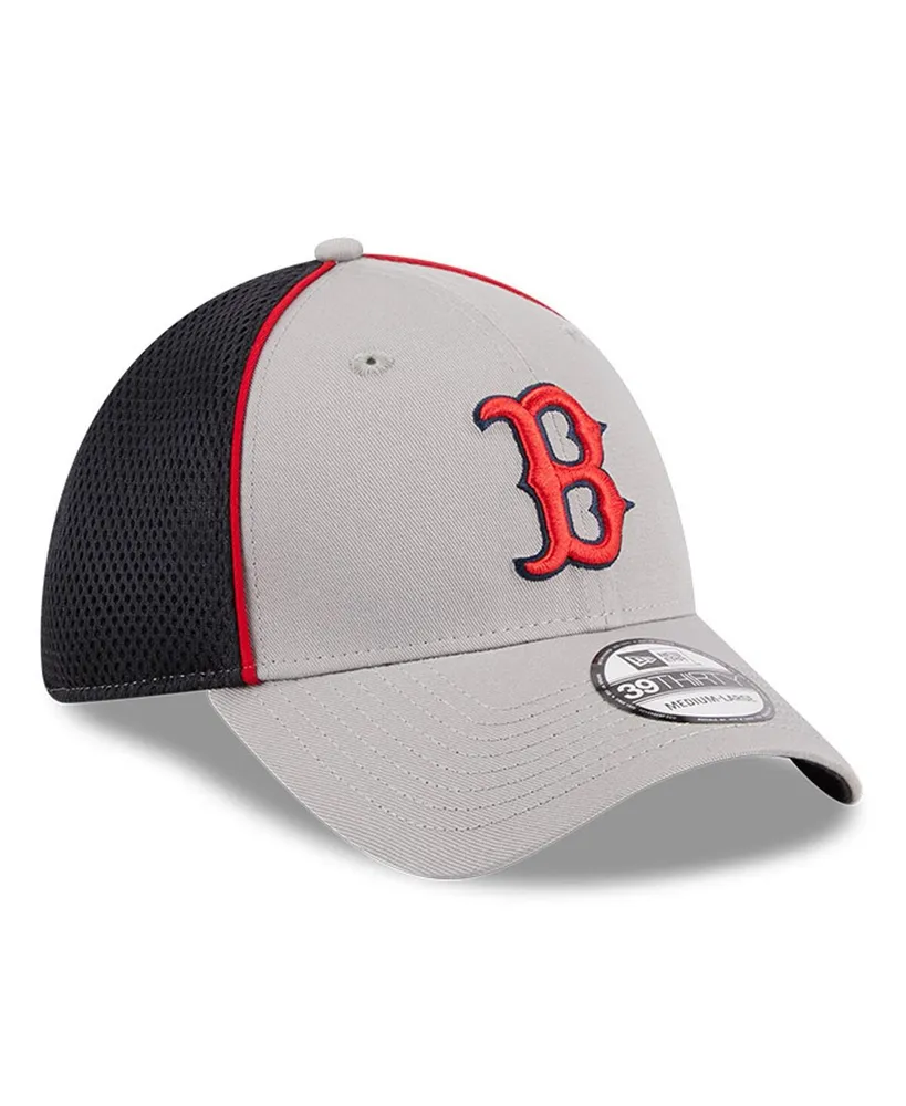Men's New Era Gray Boston Red Sox Pipe 39THIRTY Flex Hat