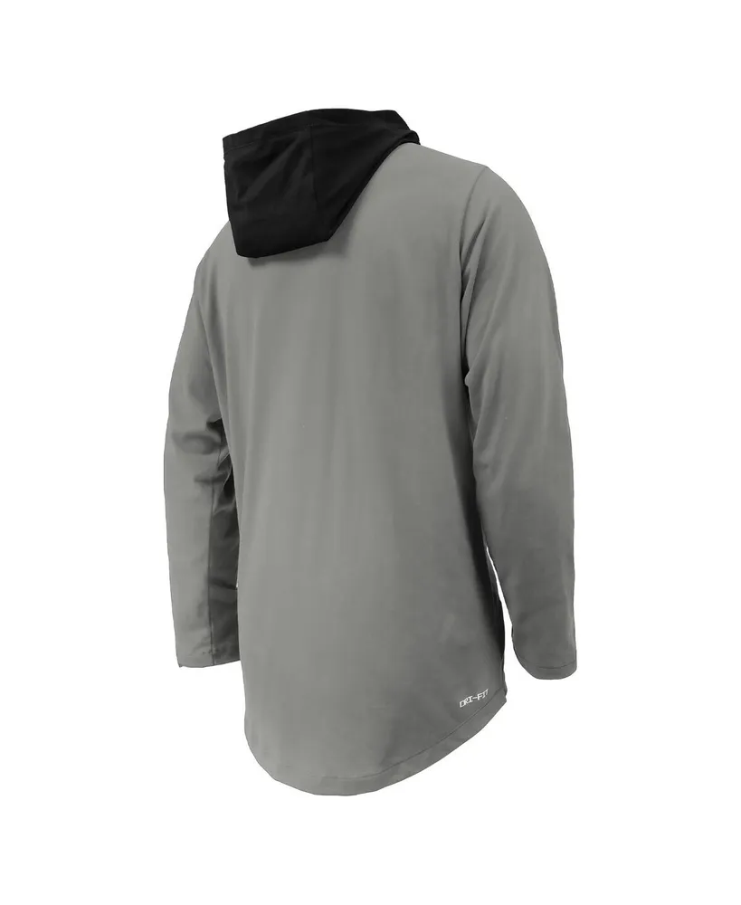 Big Boys Nike Gray Iowa Hawkeyes Sideline Performance Long Sleeve Hoodie T-shirt