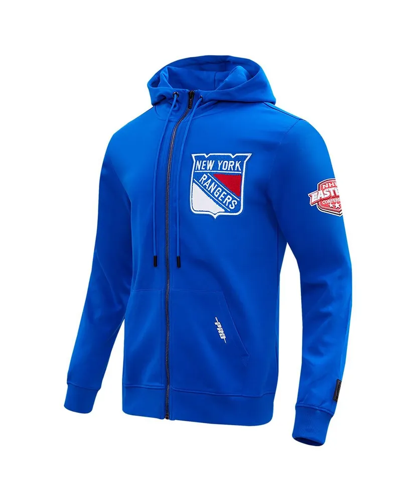 Men's Pro Standard Blue New York Rangers Classic Chenille Full-Zip Hoodie Jacket
