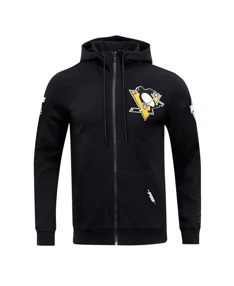 Men's Pro Standard Black Pittsburgh Penguins Classic Chenille Full-Zip Hoodie Jacket