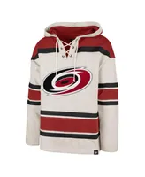 Men's '47 Brand Oatmeal Carolina Hurricanes Rockaway Lace-Up Pullover Hoodie