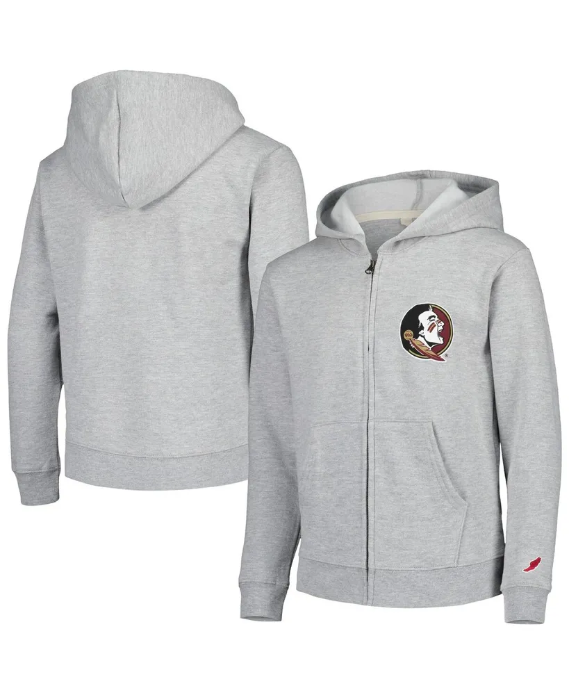 Big Boys League Collegiate Wear Heather Gray Florida State Seminoles Full-Zip Hoodie