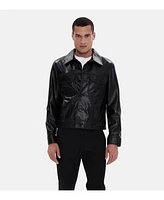 Furniq Uk Men's Casual Leather Jacket, Black