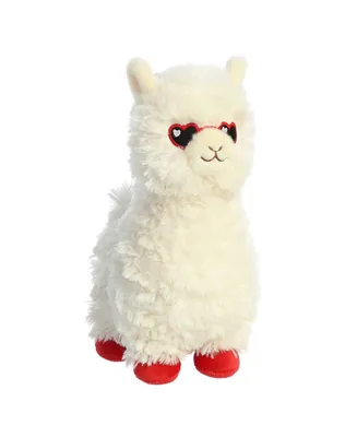Aurora Medium Luvs-Ya Llama Valentine Heartwarming Plush Toy White 9.5"